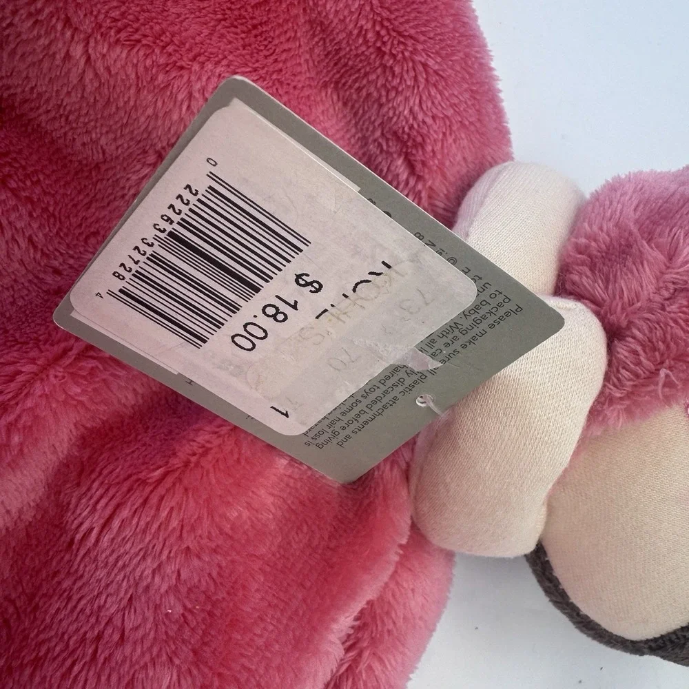 Pink Security Blanket by Carters Rattle Doll Silky Lovey Baby Brown Hair Gift